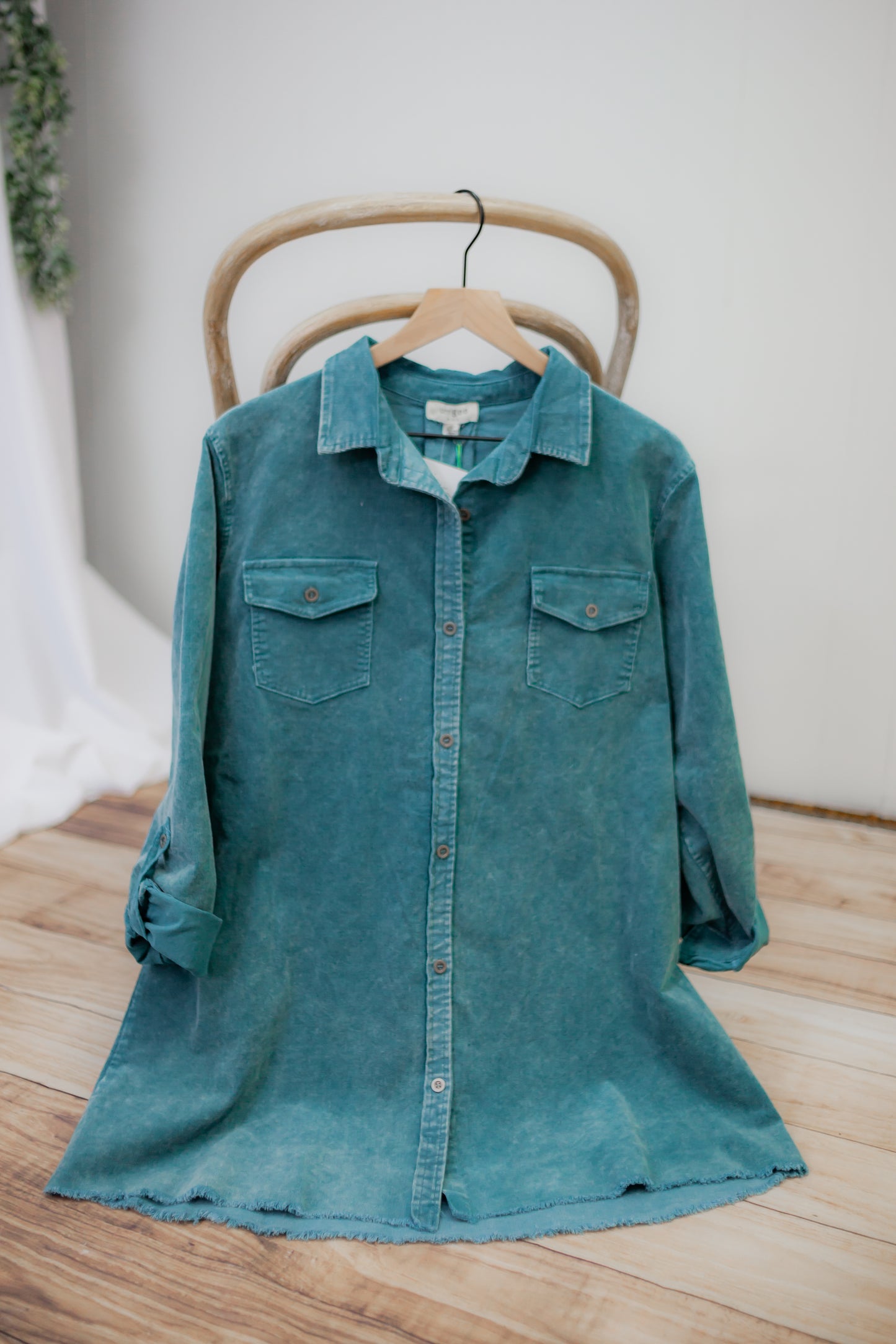 Blue Corduroy Shacket
