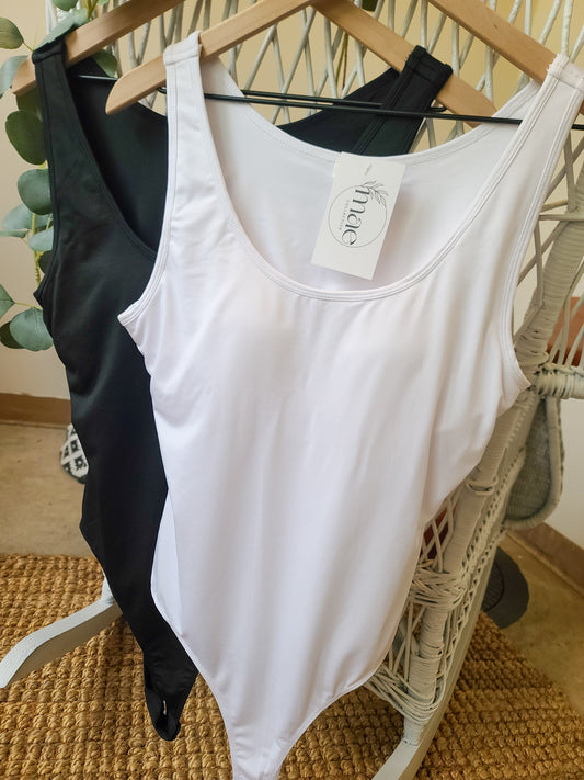 Basic Tank Bodysuit with Bra Cups