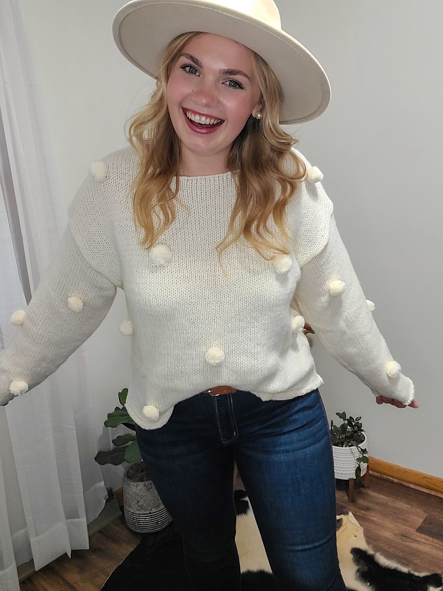 3D Pom Pom Sweater