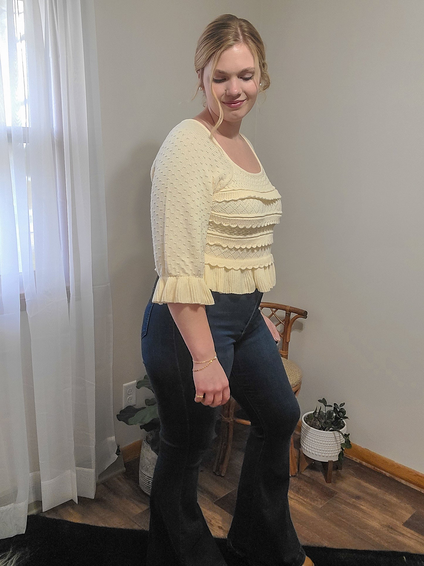 Cream Sweater Top