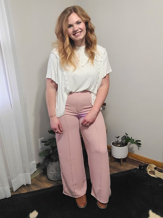 Pink Pleated Trousers