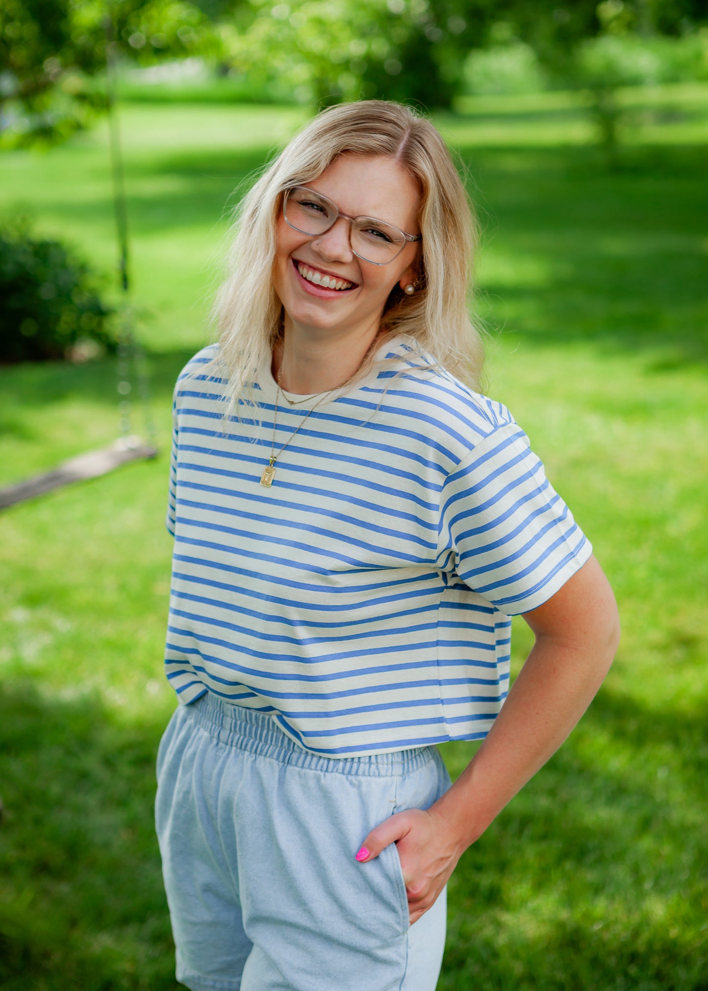 Blue Skies Cropped Tee