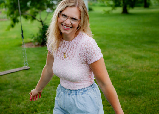 Cottage Bloom Top - Soft Pink