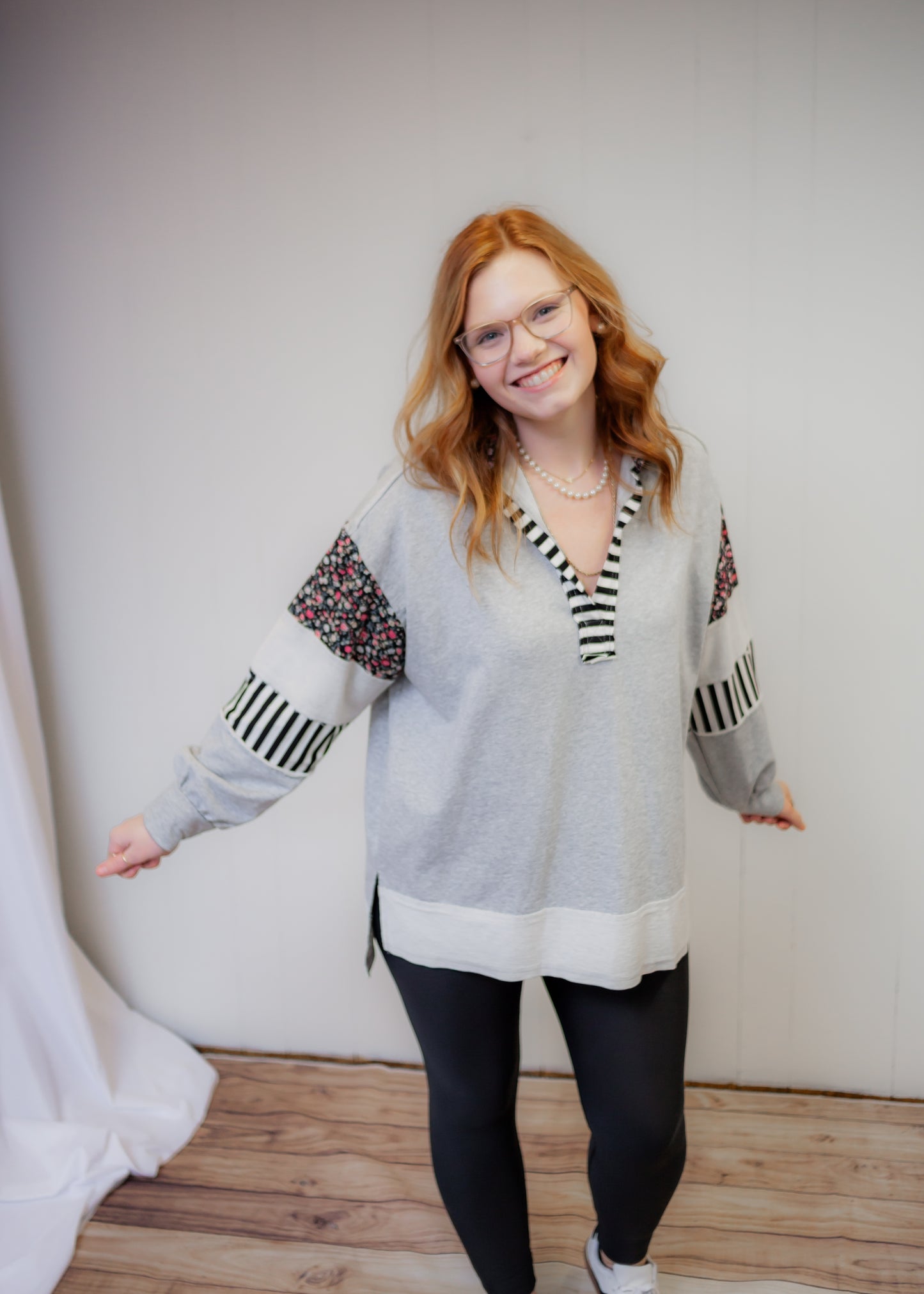 Floral Colorblock Sweatshirt