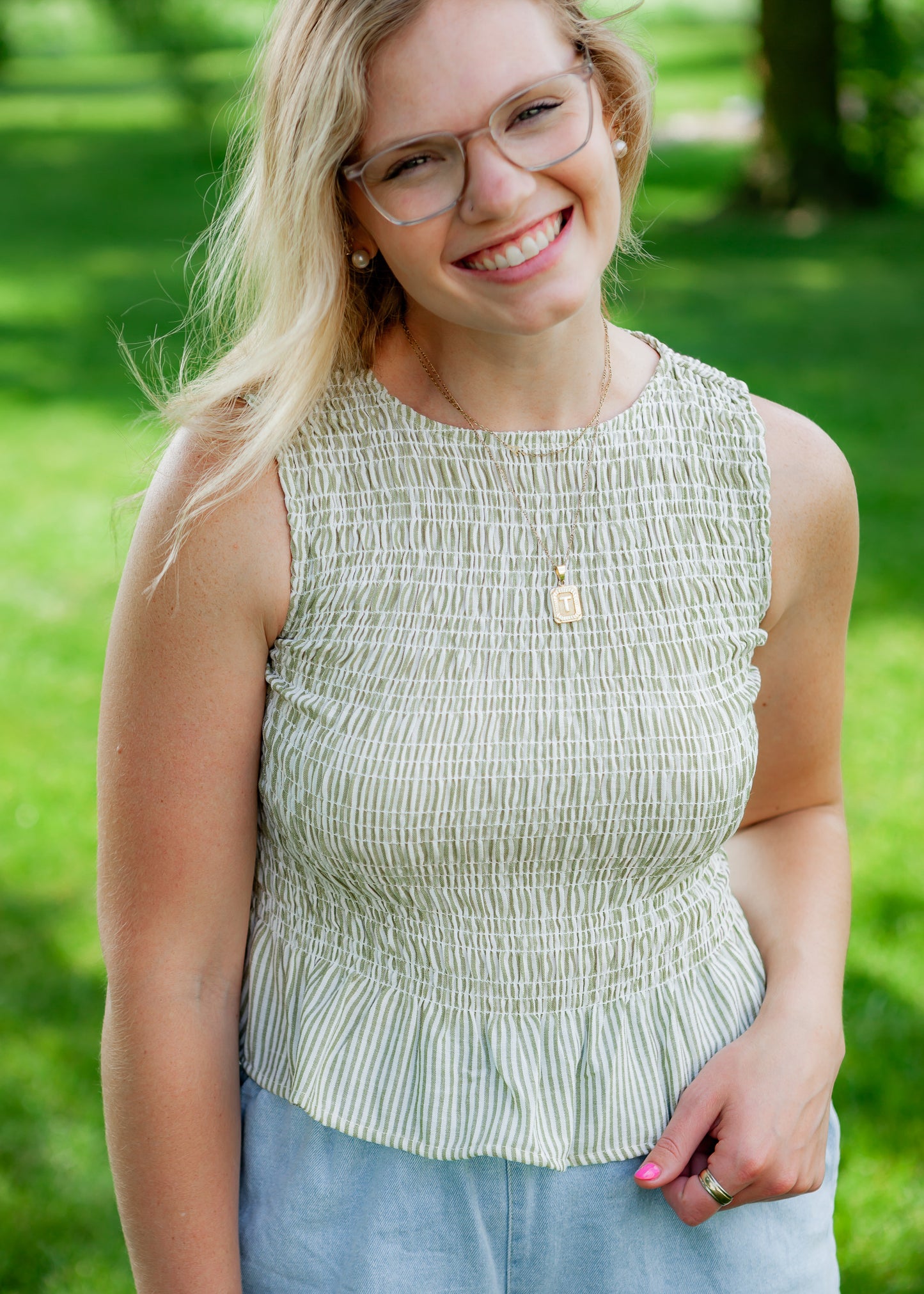 Evergreen Stripe Tank