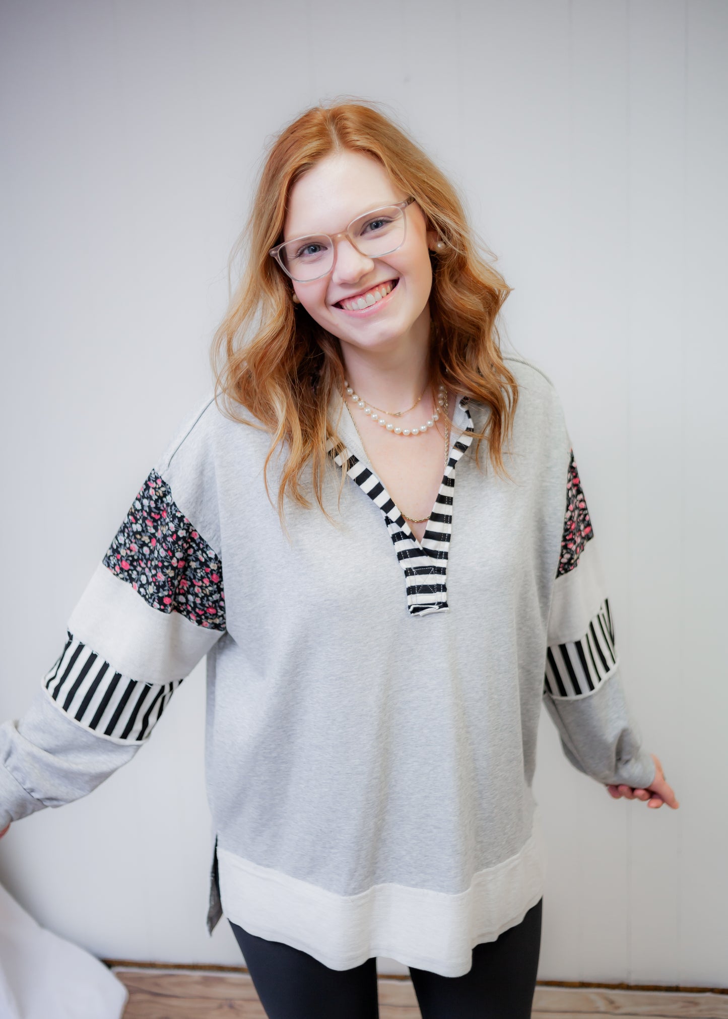 Floral Colorblock Sweatshirt