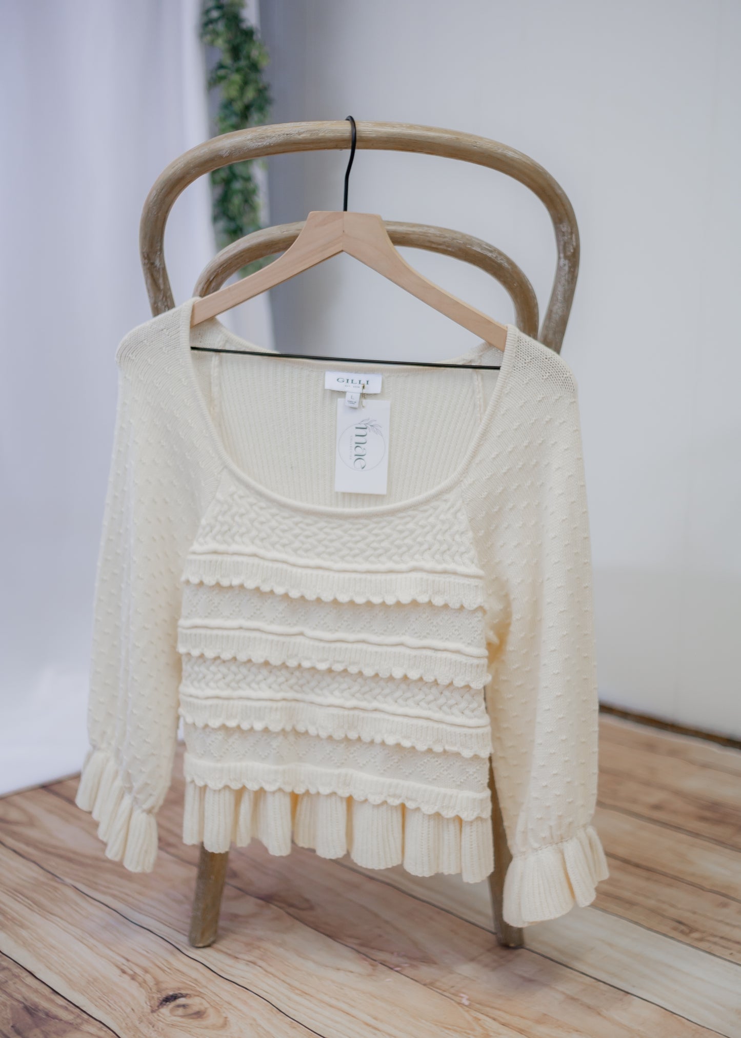 Cream Sweater Top