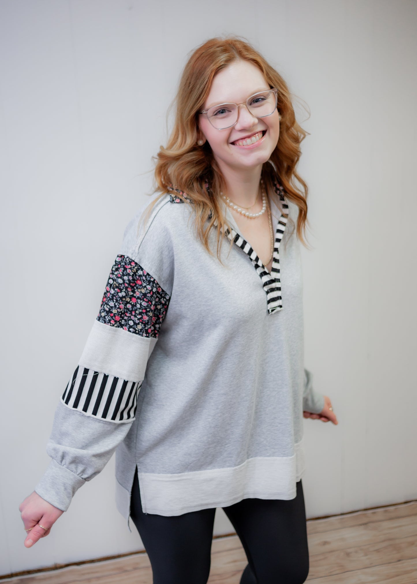 Floral Colorblock Sweatshirt