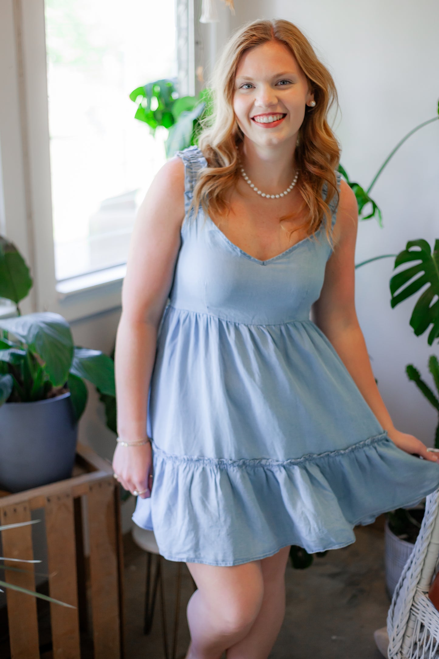 Chambray Mini Dress