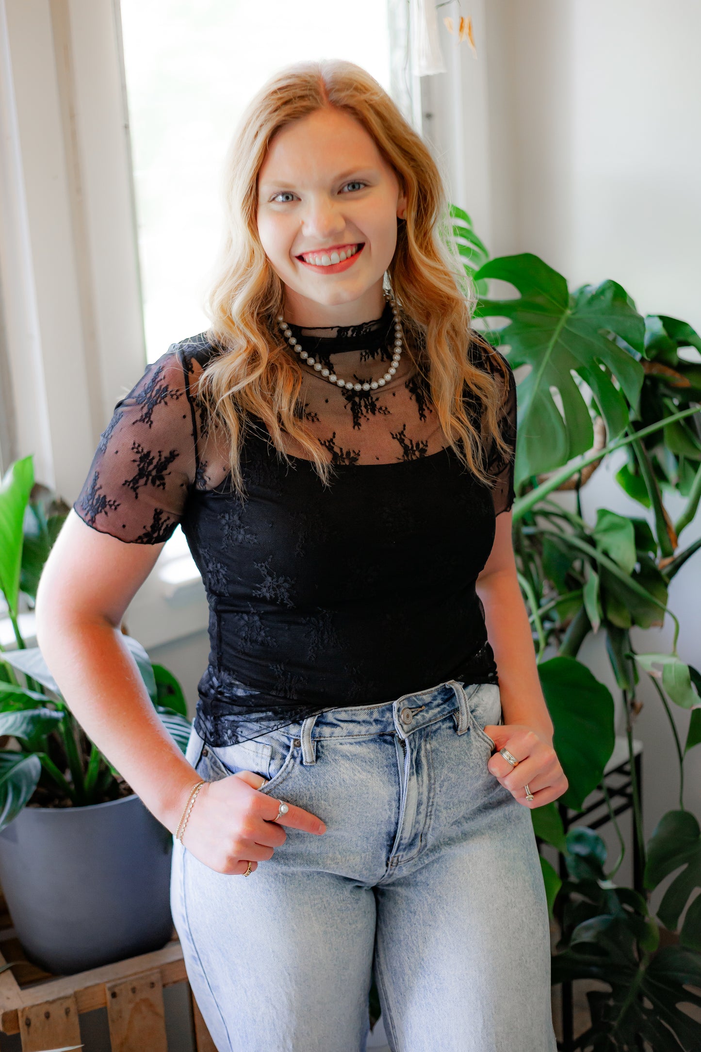 Black Lacey Top