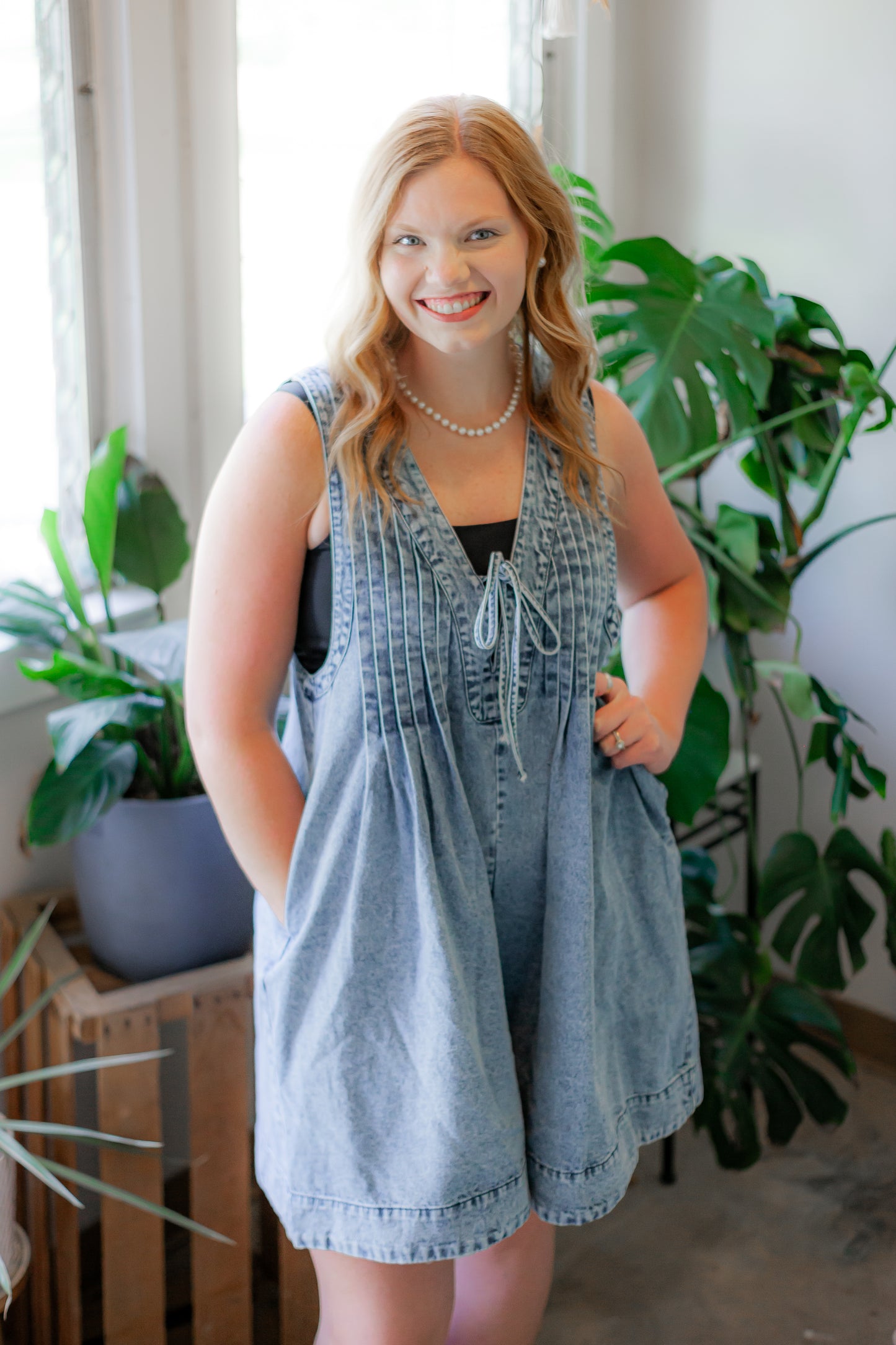 Denim Romper