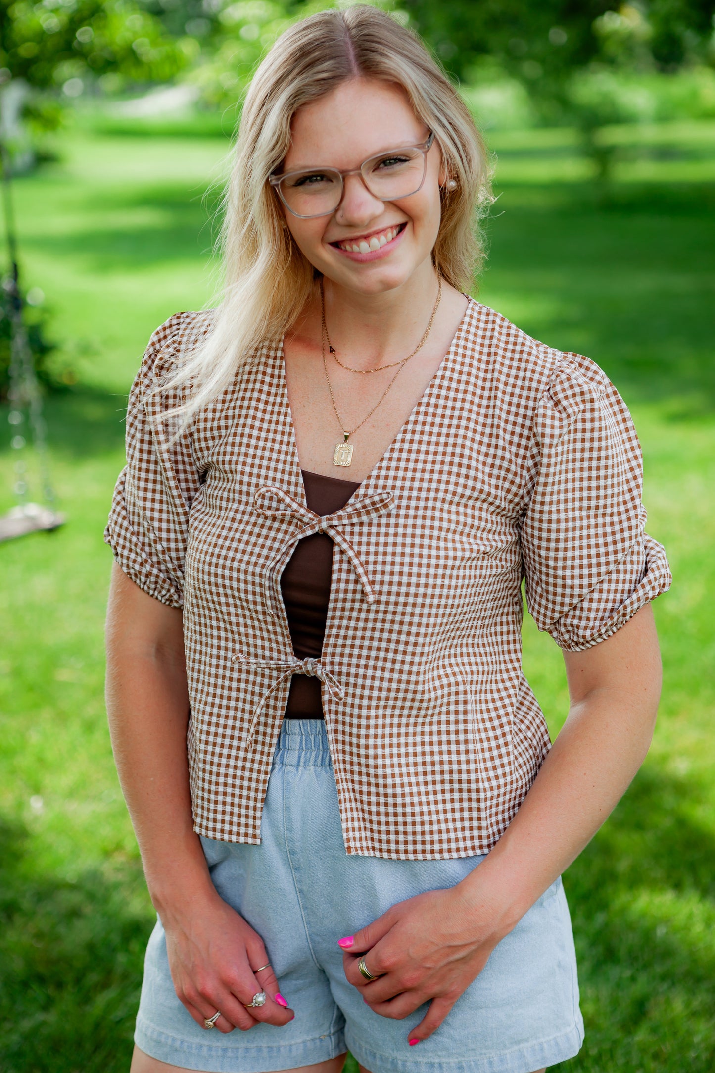 Picnic Bow Top - Brown