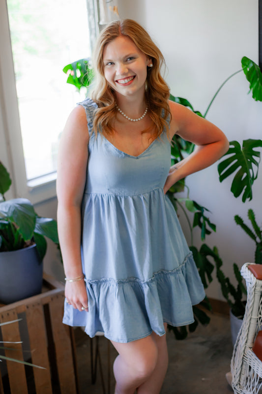 Chambray Mini Dress