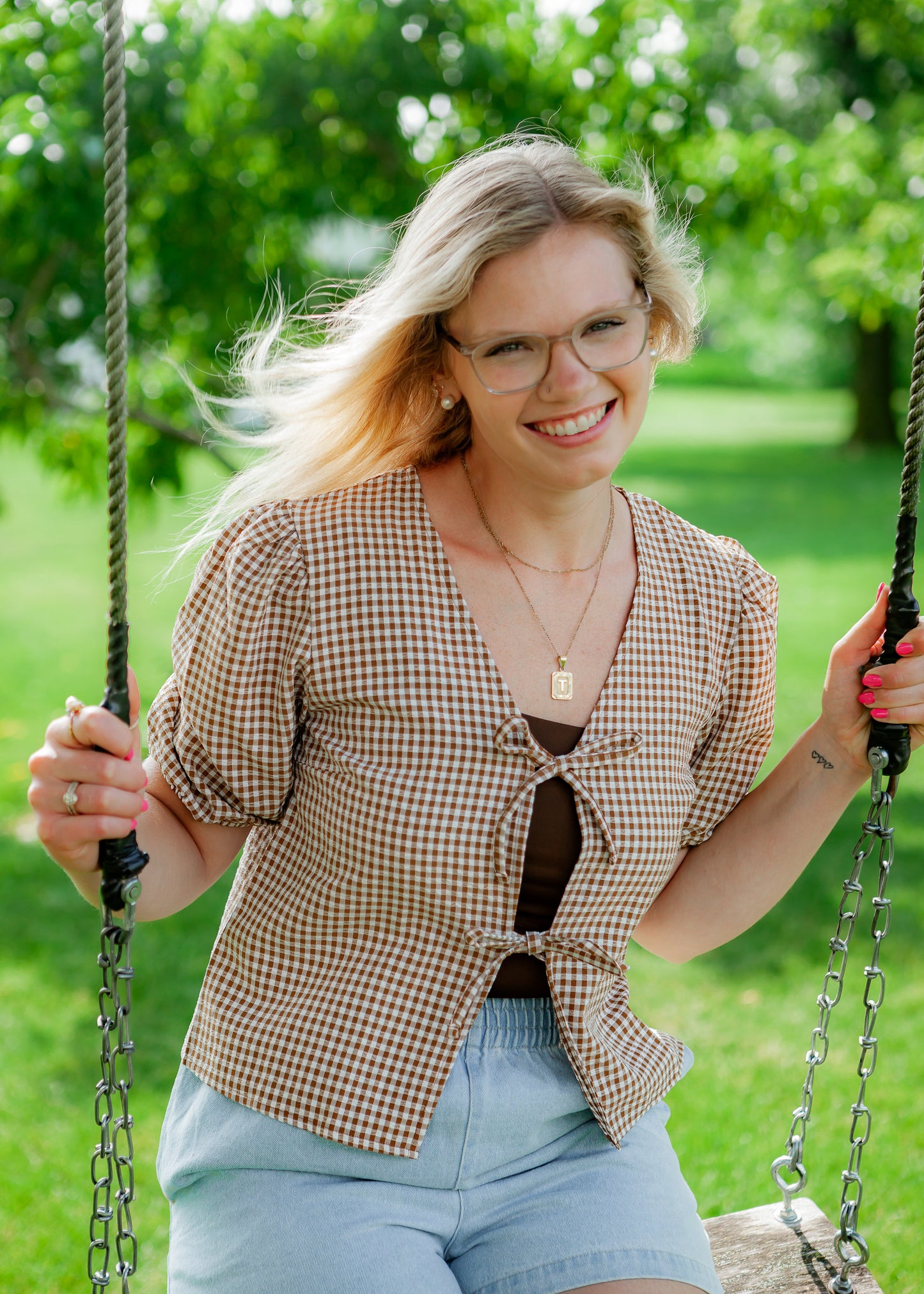 Picnic Bow Top - Brown