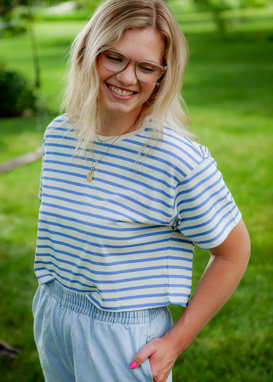Blue Skies Cropped Tee