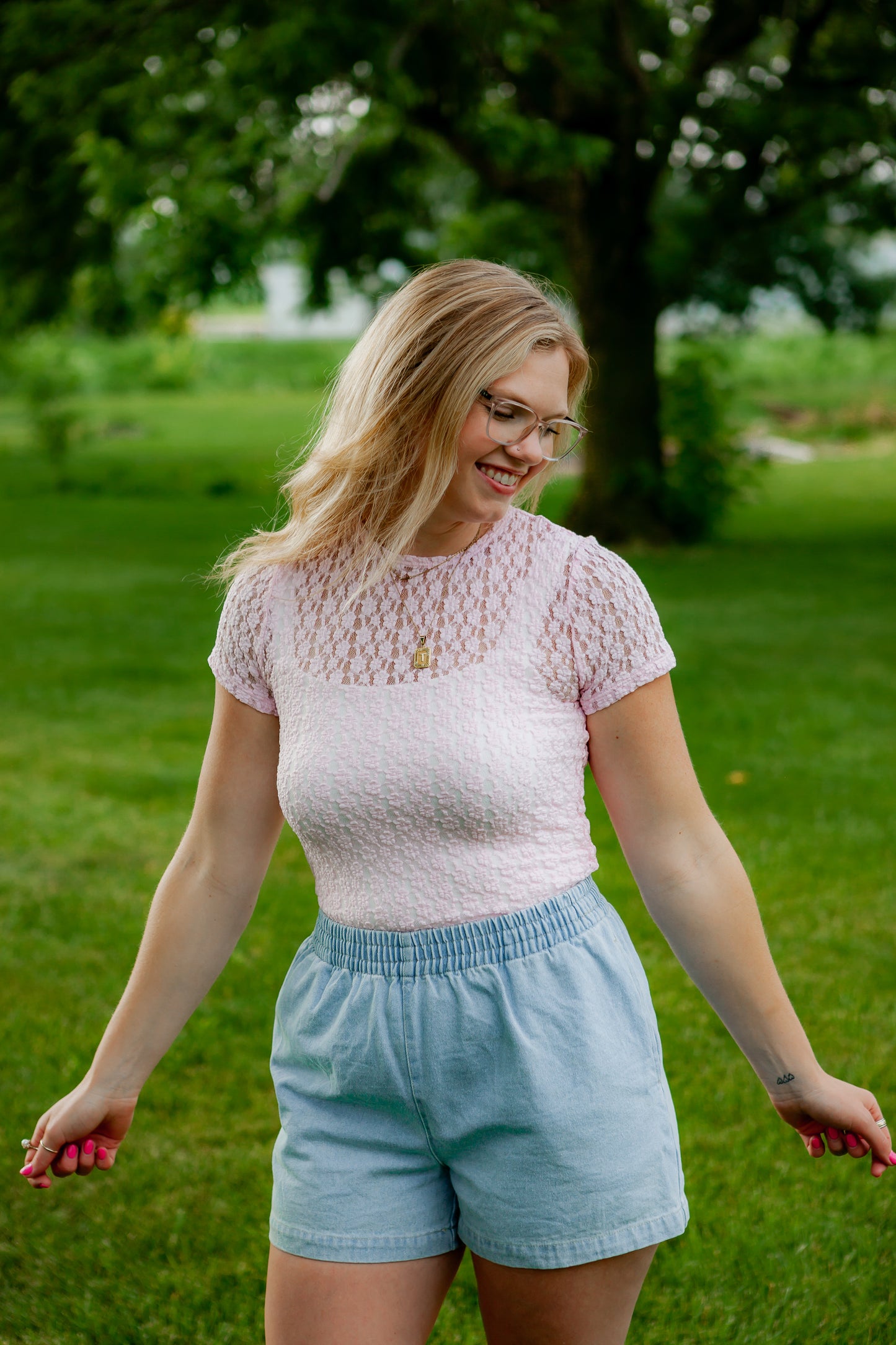 Cottage Bloom Top - Soft Pink
