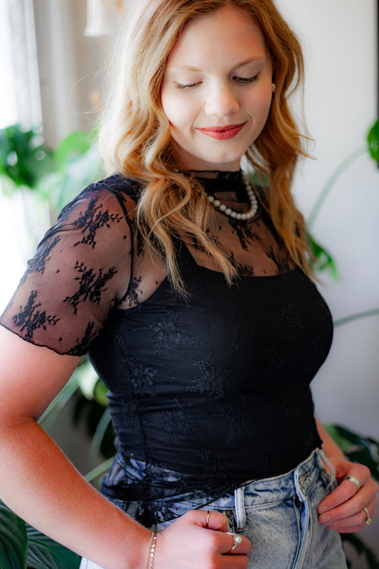 Black Lacey Top